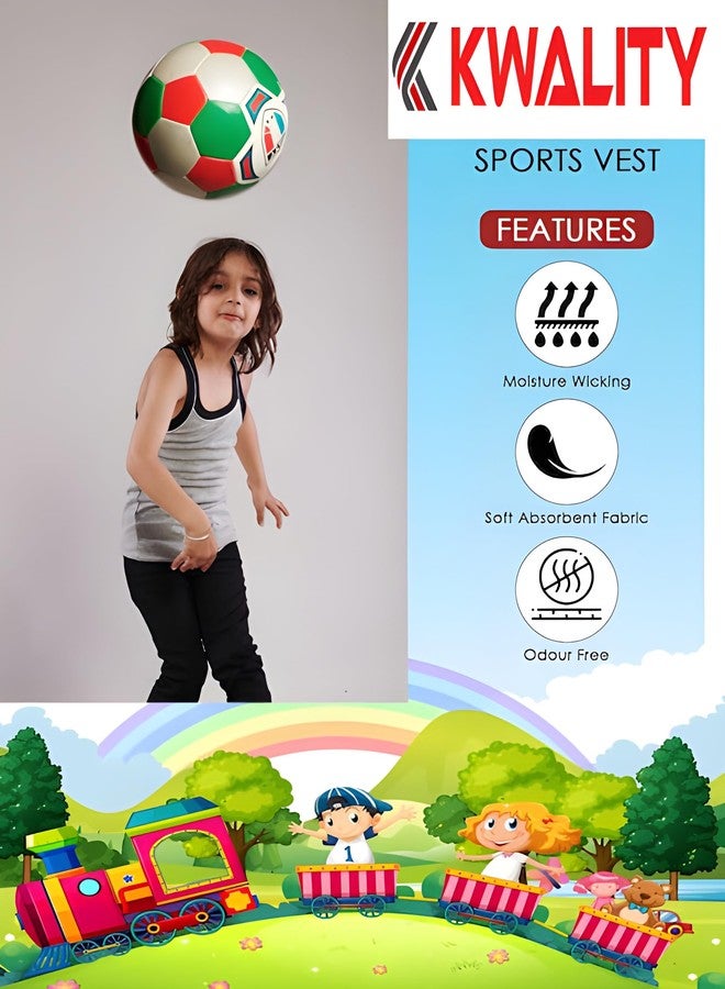 KWALITY Boys Kids Pure Cotton Multicolor Rib Vest Innerwear Combo Pack of 3 Pc (12 Years - 13 Years) - Image 3