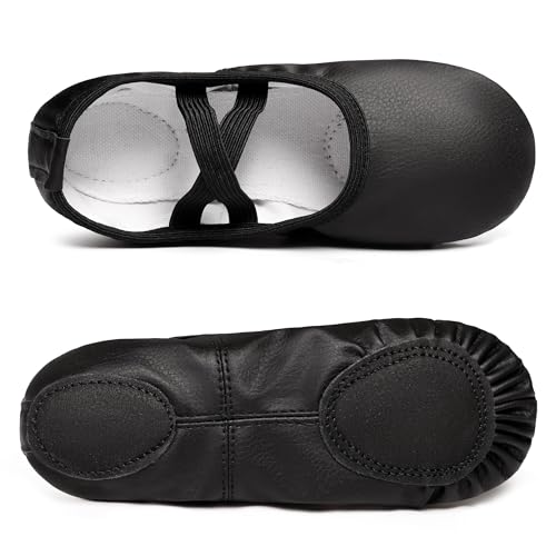 Dynadans Soft Leather Ballet Shoes/Ballet Slippers/Dance Shoes for Girls and Boys (Toddler/Little/Big Kid/Women)-Black-6M Big Kid - Image 5