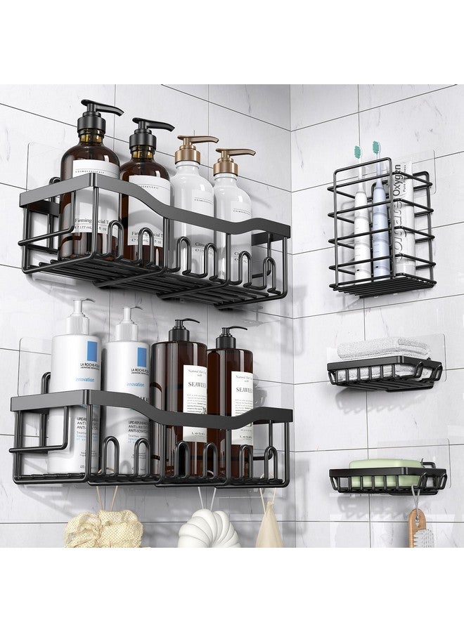 EUDELE EUDELE Adhesive Shower Caddy, 5 Pack Rustproof Stainless Steel Bath Organizers With Large Capacity, No Drilling Shelves for Bathroom Storage & Home Decor  - Image 1