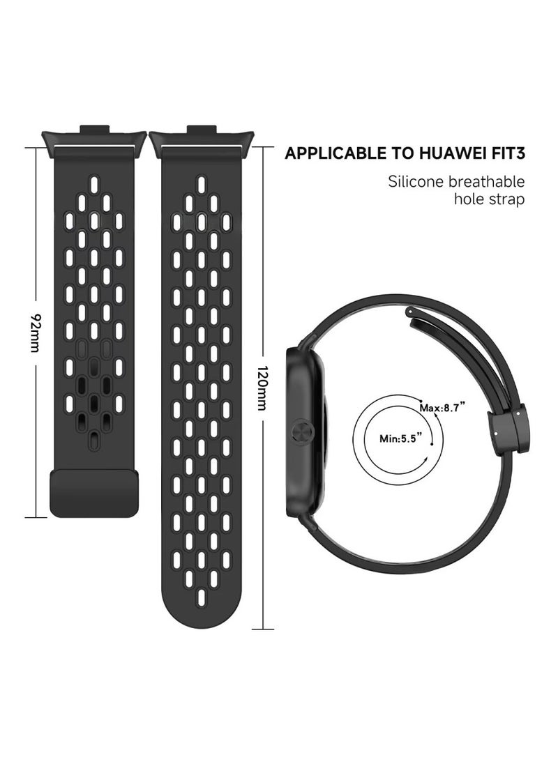 HW - 2 PCS Silicone Sport Watch Strap/Watchband for HUAWEI Watch Fit 3 Smartwatch - Image 1