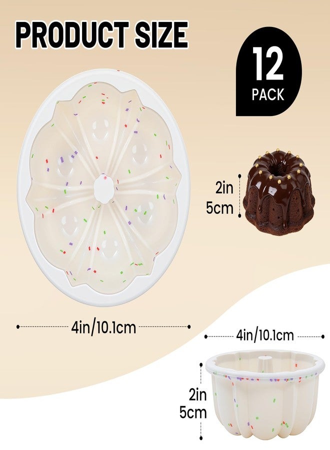 Vinino Silicone Mini Fluted Tube Cake Pan with Metal Reinforced Frame, 12 Pcs Mini Flan Molds for Baking Jello, Muffin, Pudding, Chocoflan, 4 Inch Nonstick Mini Cake Pan for Oven, Dishwasher Safe - Image 4