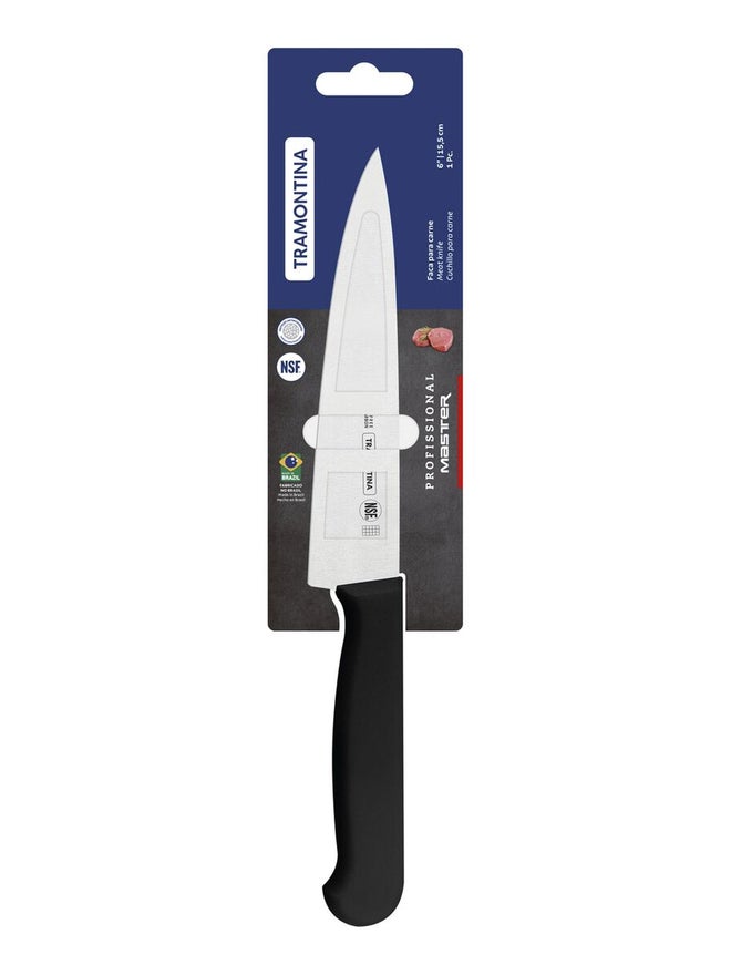 ترامونتينا سكين لحم ترامونتينا احترافي  بوصات بشفرة ستانلس ستيل ومقبض بولي بروبلين أسود بحماية مضادة للميكروبات - Image 2