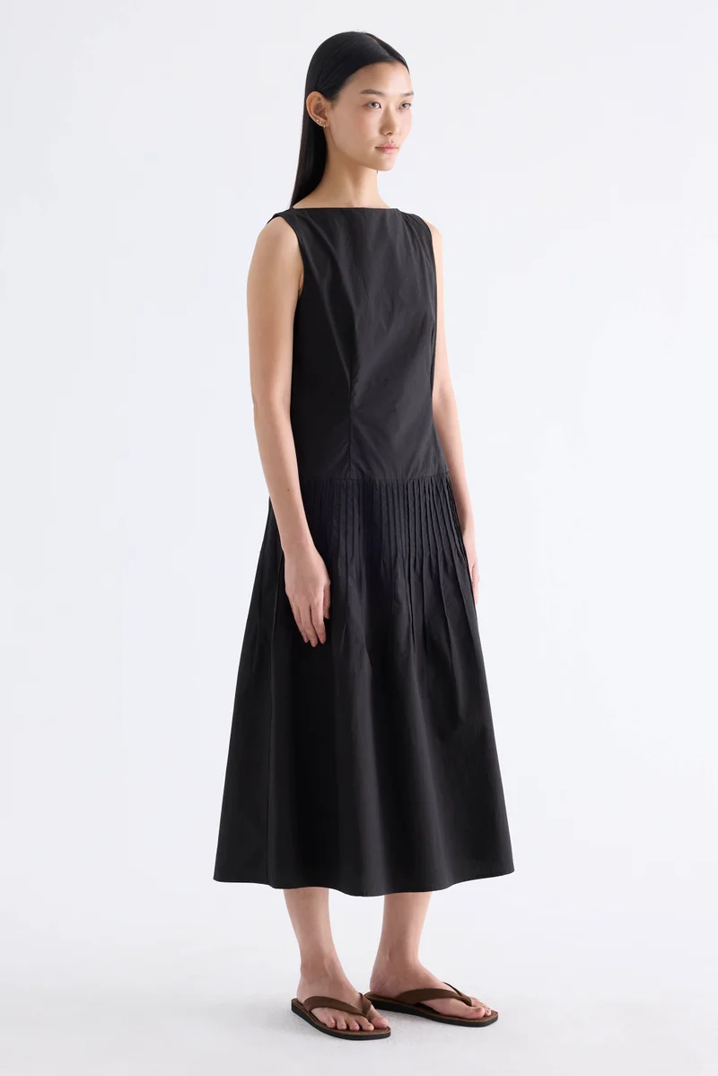 The Editor's Market  Genefer Pleat Waist Dress for Women | Best Price UAE