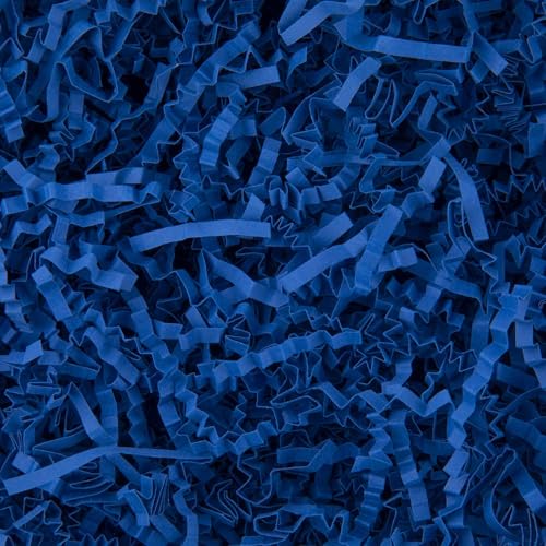 Caleihd Crinkle Cut Paper Grass Cushion Paper Streamer for Christmas Wedding Birthday Bridesmaid Engagement Craft Gift Boxes Bags Filler Decoration 4.5oz Navy Blue - Image 1