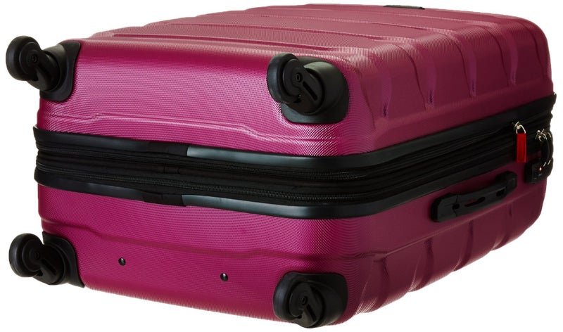 Samsonite Omni PC Hardside Expandable Luggage with Spinner Wheels, Radiant Pink, Checked-Medium 24-Inch - Image 2