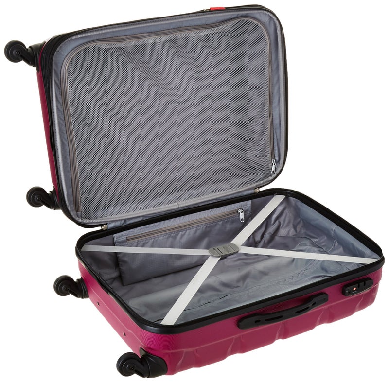 Samsonite Omni PC Hardside Expandable Luggage with Spinner Wheels, Radiant Pink, Checked-Medium 24-Inch - Image 3