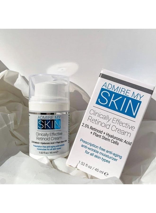 Admire My Skin كريم ريتينويد قوي - كريم مرطب مضاد للشيخوخة ومضاد لحب الشباب يحتوي على الريتينول يساعد على تنقية البشرة والتخلص من التجاعيد ويمنحك توهجًا شبابيًا صحيًا 1.5 أونصة سائلة  - Image 5