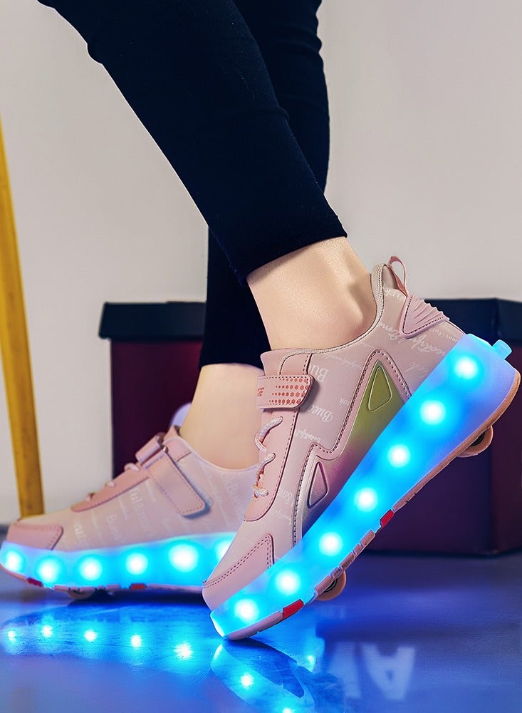 Generic Roller Skates Shoes for Kids 4 Wheels 16 LED Model Colorful Girls Boys Roller Skates Sneaker Can Charge for Beginner More Balanced  - Image 4