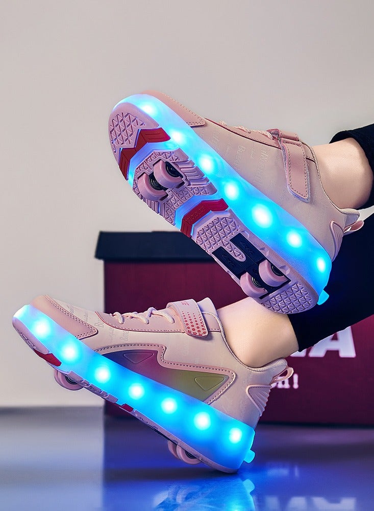 Generic Roller Skates Shoes for Kids 4 Wheels 16 LED Model Colorful Girls Boys Roller Skates Sneaker Can Charge for Beginner More Balanced  - Image 5