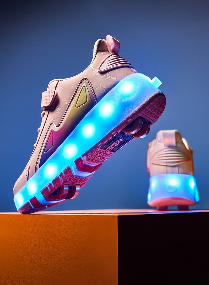 Generic Roller Skates Shoes for Kids 4 Wheels 16 LED Model Colorful Girls Boys Roller Skates Sneaker Can Charge for Beginner More Balanced  - Image 2