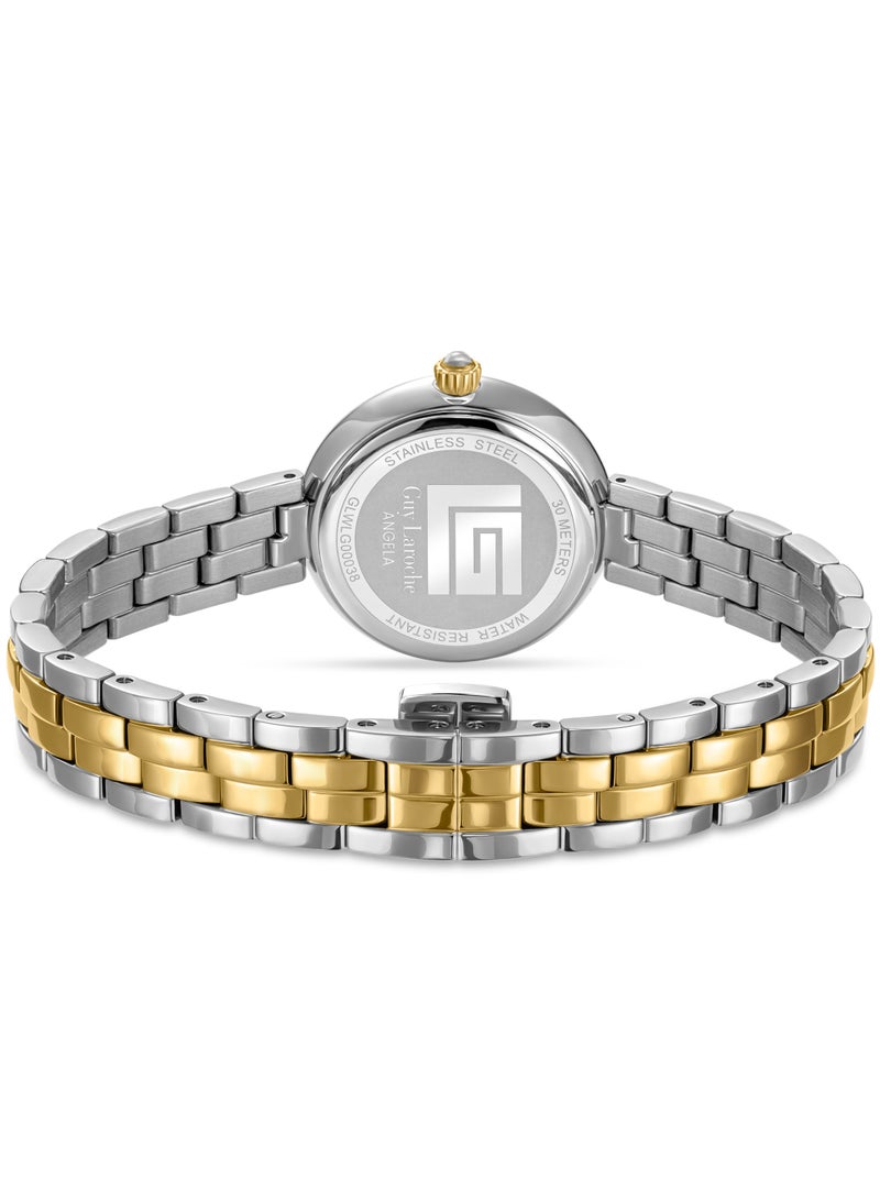 Guy Laroche Angela Yellow Gold Plated Stainless Steel Bracelet & Watch for Women, 27mm - Image 4