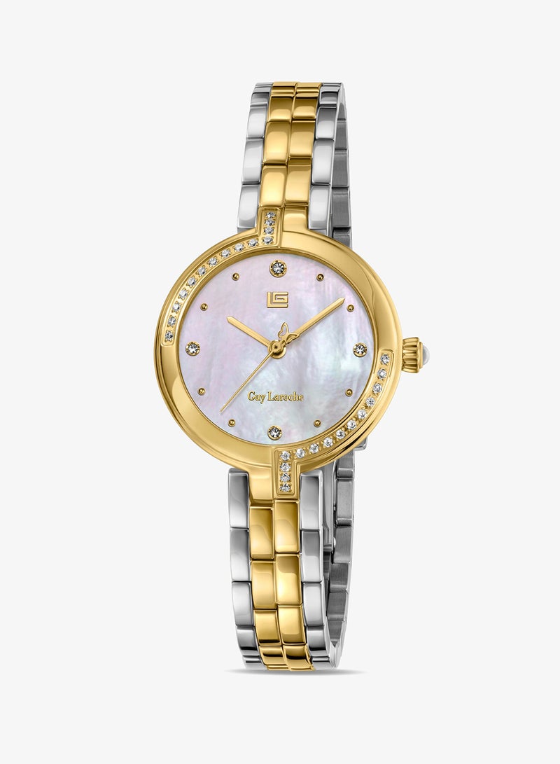 Guy Laroche Angela Yellow Gold Plated Stainless Steel Bracelet & Watch for Women, 27mm - Image 2