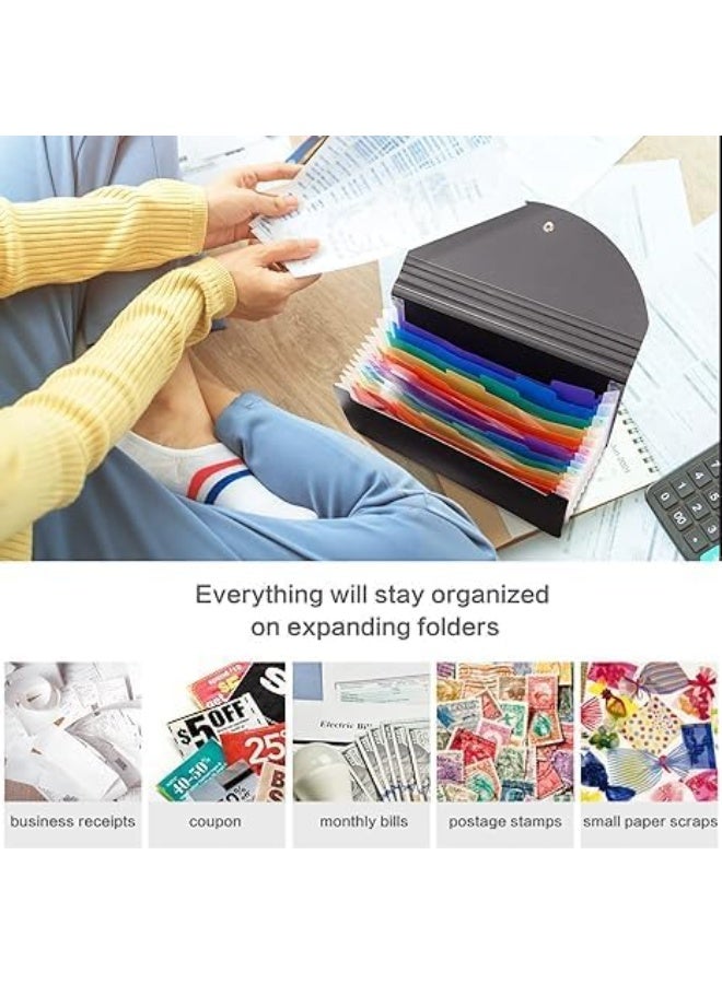 2 Pack 13 Pockets Expanding Small Coupon Organizer, Mini Accordion File Folder for Receipt, Ticket, Tax Item, Bill File - Image 3