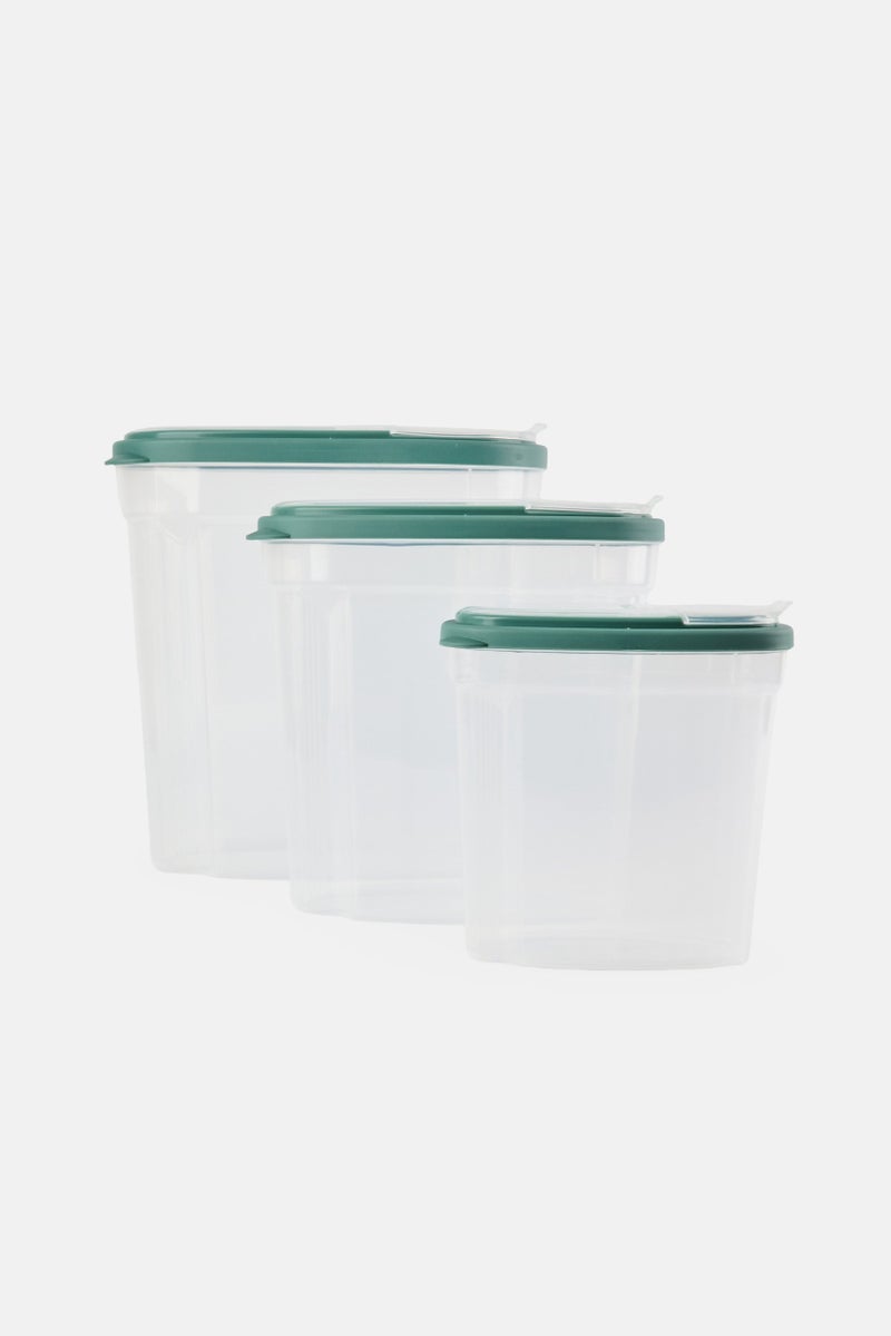 Alta 3Pcs Cereal Containers Wit Transparent Lids, Sage Green - Image 1