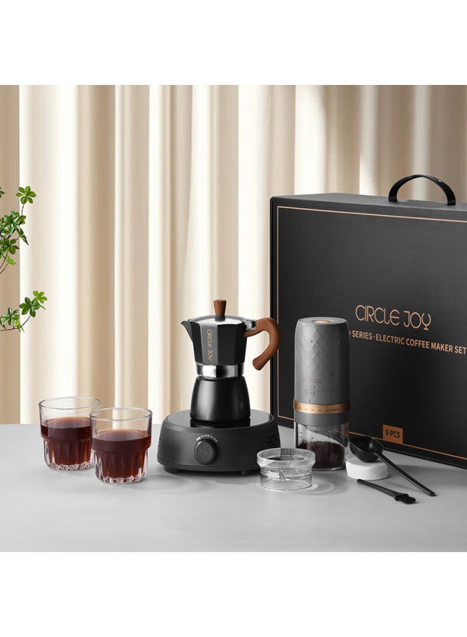 CircleJoy Circle Joy Electric Coffee Grinder, Italian Moka Pot Coffee Bean Grinder, Pour-over Coffee Machine, Filter Cup And Pot Set - Image 2