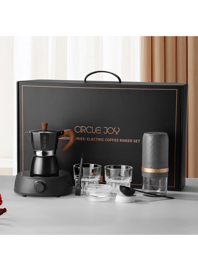CircleJoy Circle Joy Electric Coffee Grinder, Italian Moka Pot Coffee Bean Grinder, Pour-over Coffee Machine, Filter Cup And Pot Set - Image 1