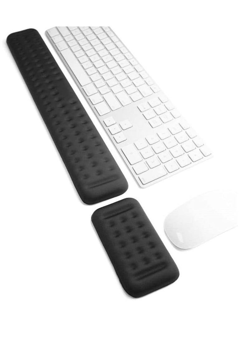 DUNISO Memory Foam Keyboard And Mouse Wrist Rest Pad, Ergonomic Keyboard Wrist Rest, Wrist Support Pad, Keyboard Support, Pain Relief Easy Typing For Desktop Computer,  Office And Laptop - Image 2