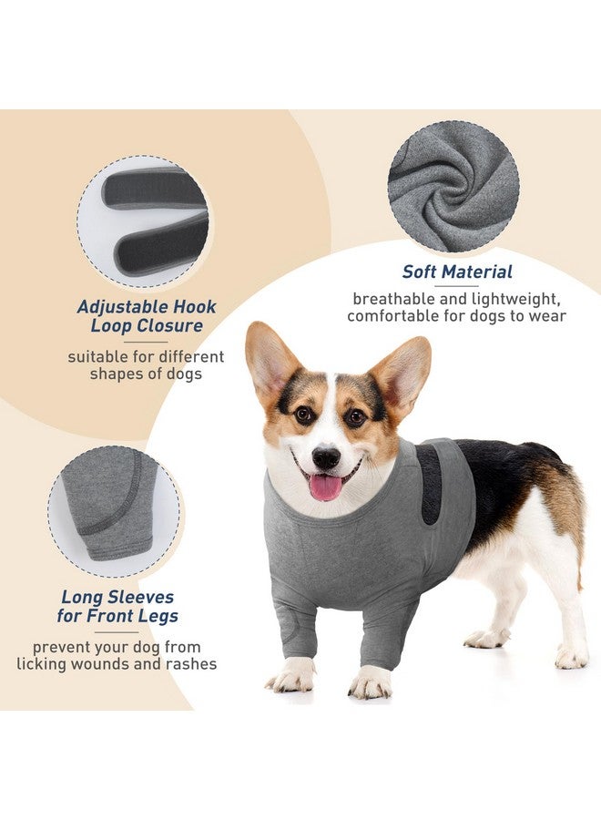 IDOMIK Adjustable Dog Recovery Sleeve - Breathable Front Leg Sleeves to Stop Licking, Surgery Recovery Suit, Elbow Braces, Cone Collar Alternative, Grey, 3XL - Image 3