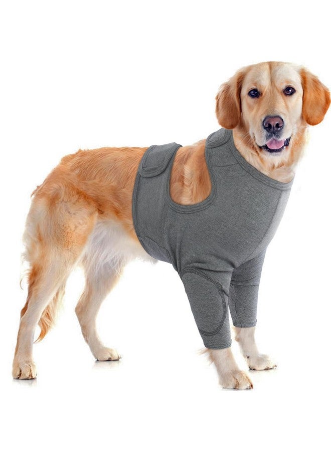 IDOMIK Adjustable Dog Recovery Sleeve - Breathable Front Leg Sleeves to Stop Licking, Surgery Recovery Suit, Elbow Braces, Cone Collar Alternative, Grey, 3XL - Image 1