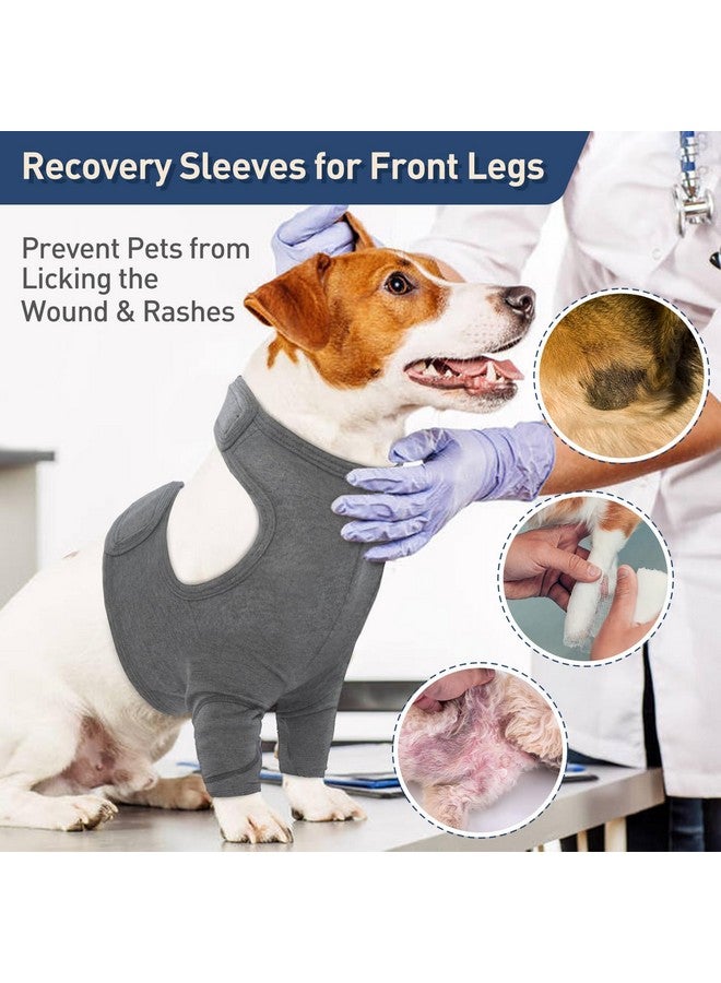 IDOMIK Adjustable Dog Recovery Sleeve - Breathable Front Leg Sleeves to Stop Licking, Surgery Recovery Suit, Elbow Braces, Cone Collar Alternative, Grey, 3XL - Image 5