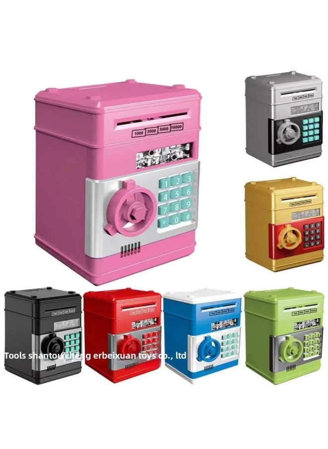 Generic Children's Savings Piggy Bank Anti-drop Cyber Celebrity Cipher Box Girls Boys Girls Children's Day Gift-Color:Pink  - Image 5