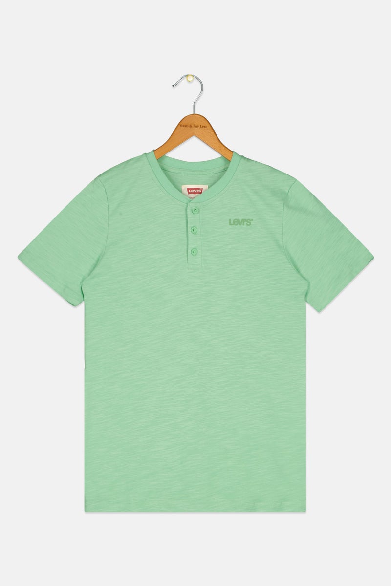 Levi's تي شيرتات بأكمام قصيرة بياقة دائرية للأطفال الأولاد، أخضر - Image 2