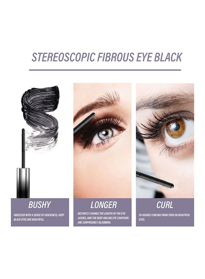 EELHOE Stereoscopic Fibrous Eye Black Mascara, Extension Mascara Black, Waterproof Mascara for Eyelashes, Volume Lash Lengthening Mascara, Long-Lasting Lashes, Thick Curling Eyelash Mascara, 4g - Image 5