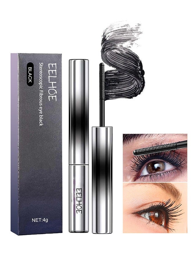 EELHOE Stereoscopic Fibrous Eye Black Mascara, Extension Mascara Black, Waterproof Mascara for Eyelashes, Volume Lash Lengthening Mascara, Long-Lasting Lashes, Thick Curling Eyelash Mascara, 4g - Image 1
