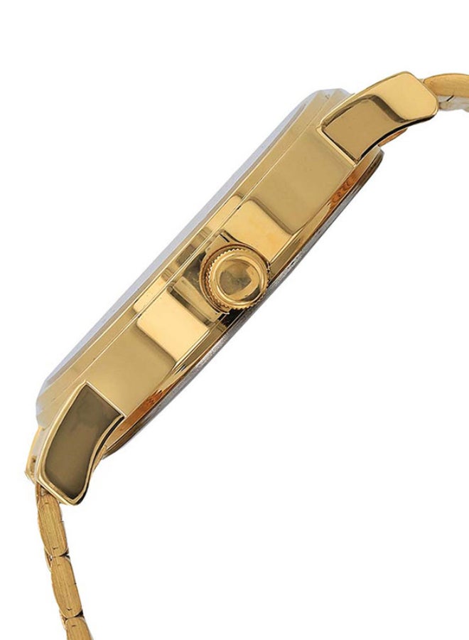 Titan Karishma Analogue Watch Silver Round Dial  Golden Strap for Men's - Image 3