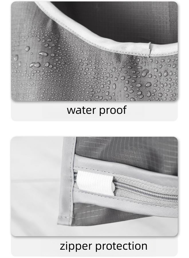 WAOKN Wall-mounted Large Laundry Bag, Dirty Clothes Storage Bag with Bottom Zipper, Waterproof Design Foldable Storage Bag, Lightweight Laundry Bag, 50x70 cm (Grey) - Image 4