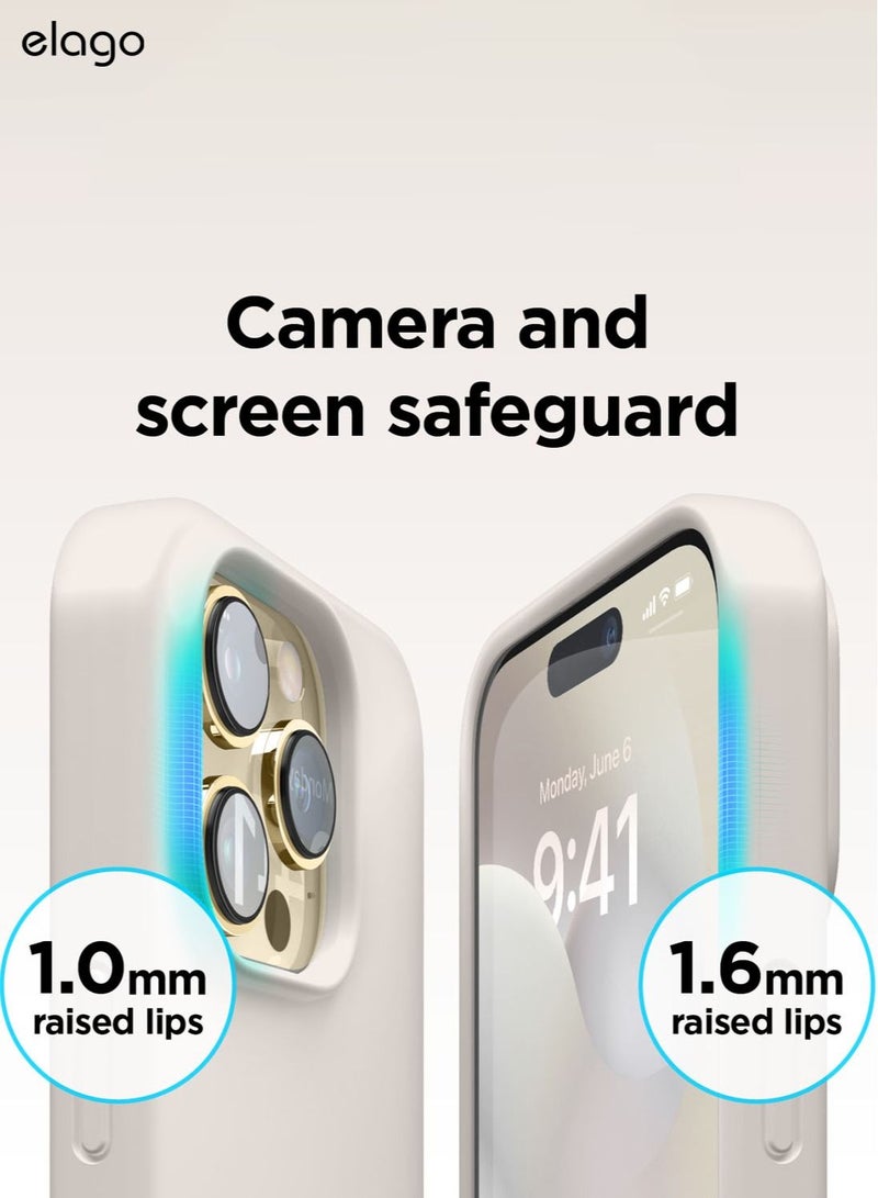 Elago Silicone Shockproof iPhone 14 Pro Max Case Cover with MagSafe - Stone - Image 4