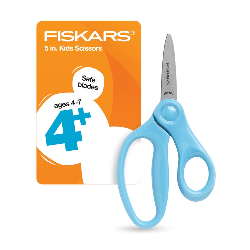 Fiskars 5" Pointed-Tip Scissors for Kids 4-7 - Scissors for School or Crafting - Back to School Supplies - Turquoise - Image 1