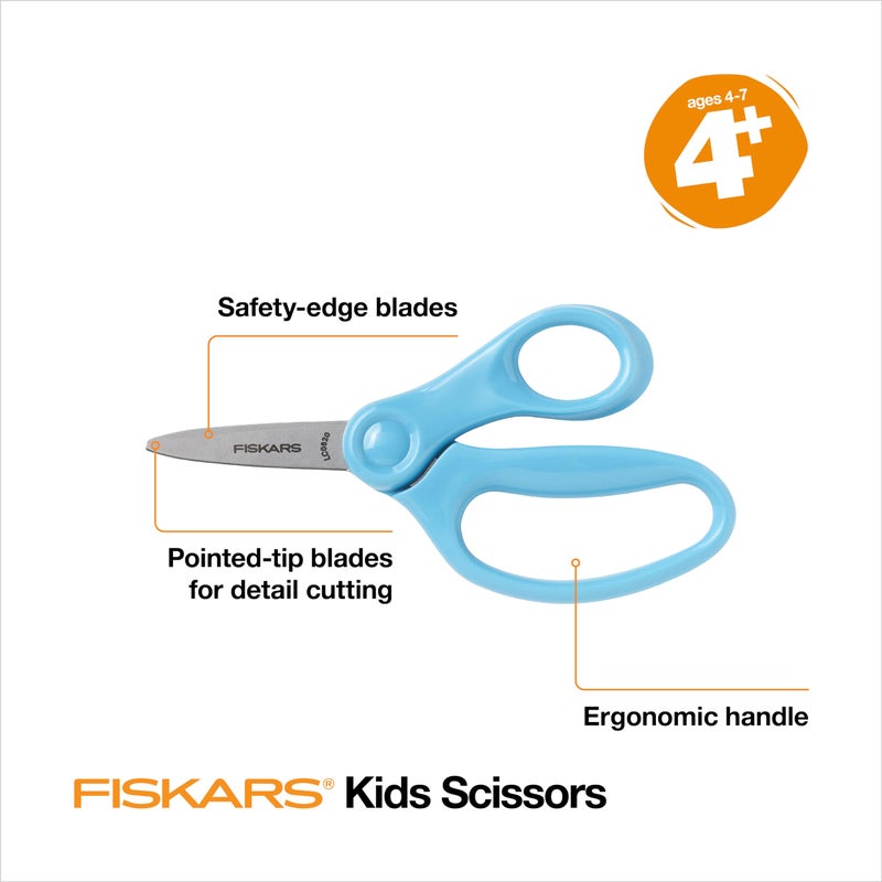 Fiskars 5" Pointed-Tip Scissors for Kids 4-7 - Scissors for School or Crafting - Back to School Supplies - Turquoise - Image 2