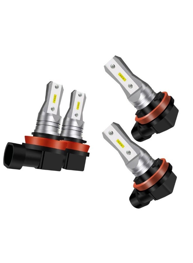 Automotive LED Fog Lights, Enhance Visibility with 2-Pack Amber H11 LED Fog Light Bulbs - Super Bright 3800LM, AC/DC 12-24V, Non-Polarity, Ideal for Cars and Trucks (H8/H11 Yellow Light) - Image 1