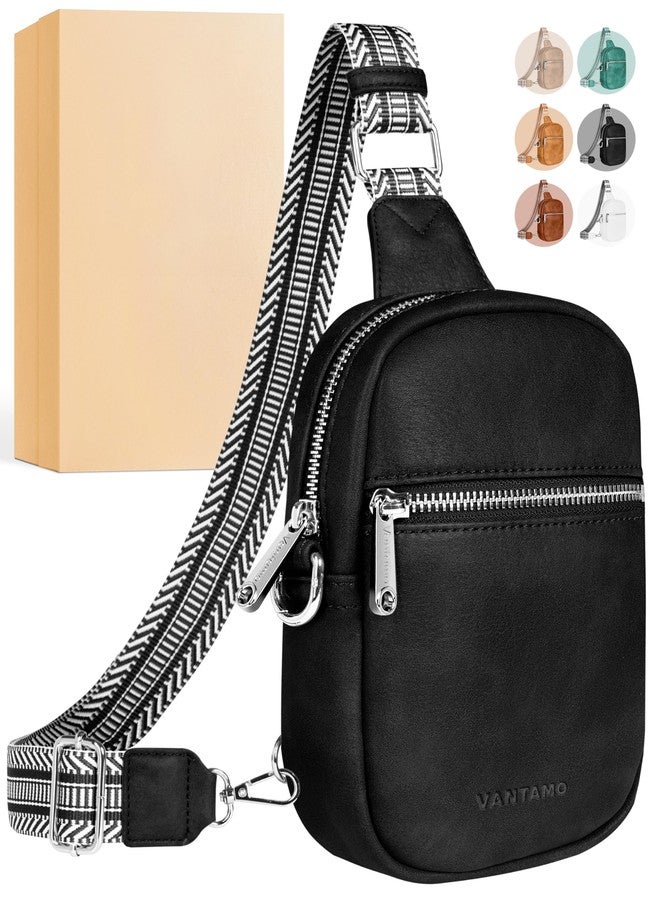Vantamo Small Crossbody Bags for Women 29"-52" Adjustable Strap, Extra Safe Sling Bag with RFID & Anti-Pickpocket Clip, PU Leather Cross Body Fanny Packs with Gift Box, Onyx Bags for Women - Image 1