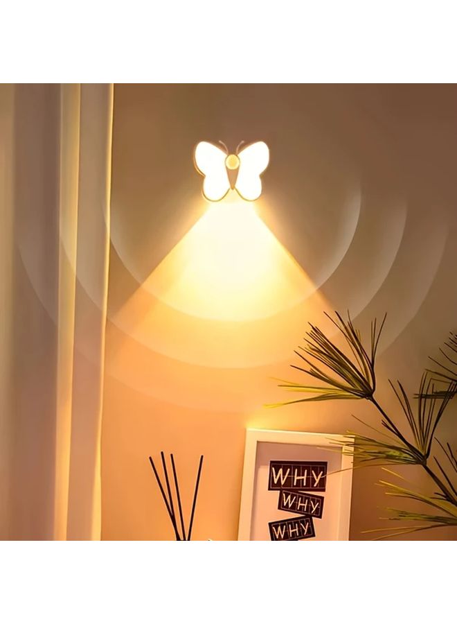 قطعتان مصباح فراشة LED ليلي بحساس حركة وقابل لإعادة الشحن عبر USB لمكتبة الخزانة - Image 5