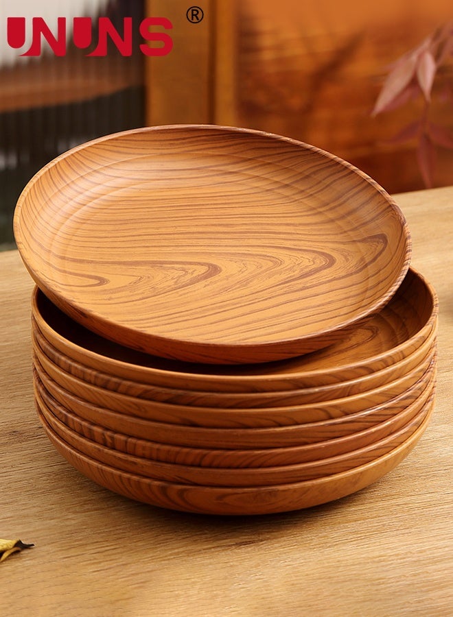 UNUNS طبق حلوى، 8 قطع أطباق مقبلات وحلويات قابلة لإعادة الاستخدام، أطباق عشاء سميكة، طبق سلطة، طبق خبز ساندويتش، صينية تقديم للأطباق والوجبات الخفيفة والحلويات والكعك والفواكه، طبق كلاسيكي غير قابل للكسر - Image 1