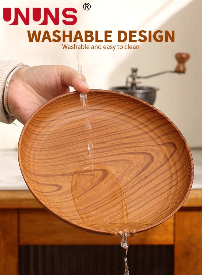 UNUNS طبق حلوى، 8 قطع أطباق مقبلات وحلويات قابلة لإعادة الاستخدام، أطباق عشاء سميكة، طبق سلطة، طبق خبز ساندويتش، صينية تقديم للأطباق والوجبات الخفيفة والحلويات والكعك والفواكه، طبق كلاسيكي غير قابل للكسر - Image 3