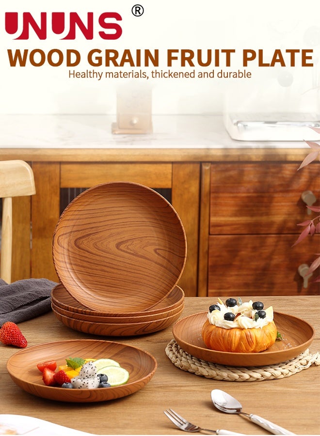 UNUNS طبق حلوى، 8 قطع أطباق مقبلات وحلويات قابلة لإعادة الاستخدام، أطباق عشاء سميكة، طبق سلطة، طبق خبز ساندويتش، صينية تقديم للأطباق والوجبات الخفيفة والحلويات والكعك والفواكه، طبق كلاسيكي غير قابل للكسر - Image 2