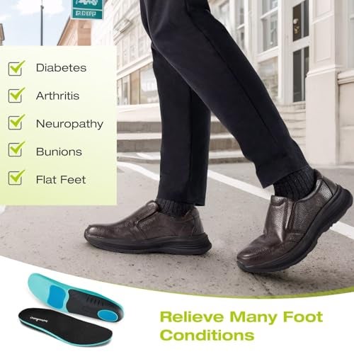 OrthoComfoot Men's Orthopedic Leather Dress Walking Shoes: Waterproof Plantar Fasciitis Oxfords Adjustable Fit for Heel Pain, Casual Arch Support Loafers with Cushion Thick Sole for Flat Feet Brown Size 10 - Image 4