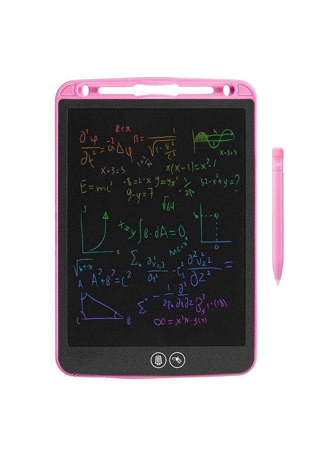 Generic - 12 inch LCD Drawing Tablet Portable Digital Writing Pad LCD Colorful Screen Partial Erasable Drawing Pad with Stylus Pen Pink - Image 1