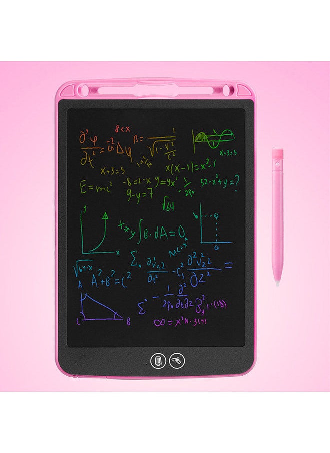 Generic - 12 inch LCD Drawing Tablet Portable Digital Writing Pad LCD Colorful Screen Partial Erasable Drawing Pad with Stylus Pen Pink - Image 1