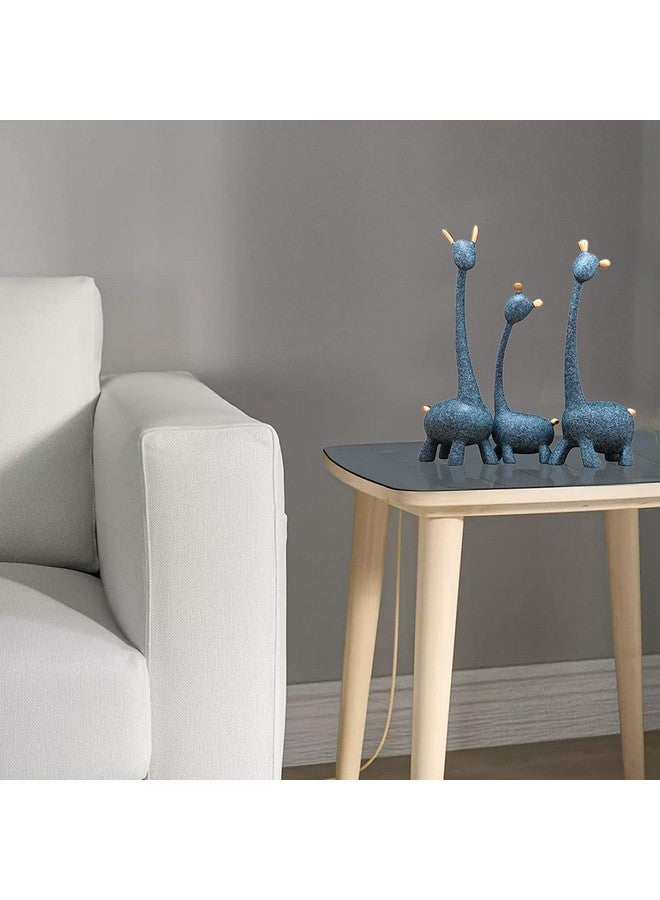 LADROX® Giraffe Sculpture Family of Three Statues Resin Sculptures for Home Decoration, Figurine Accessories, Art Gifts, Crafts, Desk Ornaments (Pack of 3, Blue Color) - Image 2
