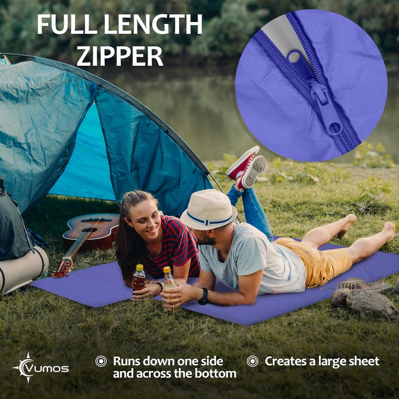 Vumos Sleeping Bag Liner and Camping Sheet – Silk Like Material for Travel - Has Full Length Zipper - Image 5