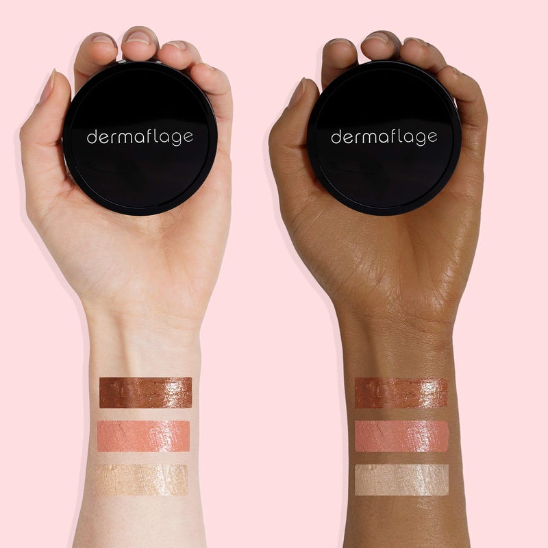 dermaflage Cheek Palette: Bronzer, Highlighter, Blush Palette for Dewy Skin, Lit from Within by Dermaflage, 10g/.35oz - Image 3