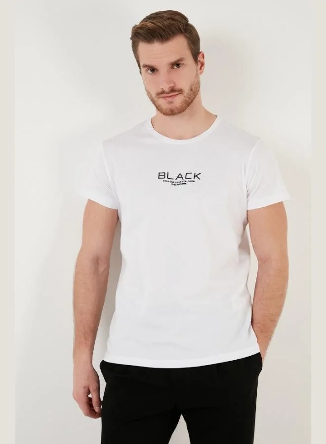 بوراتي تي شيرت رجالي قطن بياقة دائرية بقصة ضيقة من بوراتي