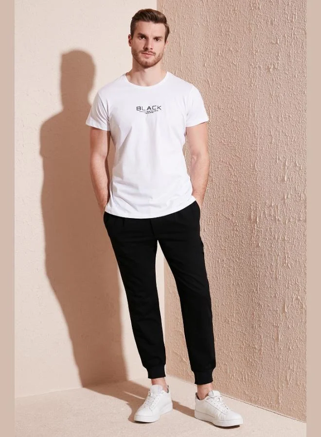 بوراتي تي شيرت رجالي قطن بياقة دائرية بقصة ضيقة من بوراتي