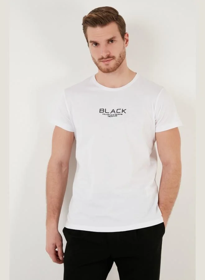 بوراتي تي شيرت رجالي قطن بياقة دائرية بقصة ضيقة من بوراتي