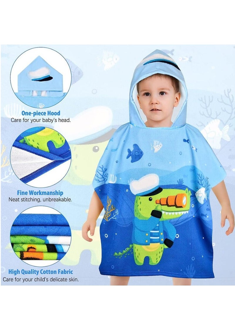 Tanyaz Beach Towels,Kids Poncho Hooded Towels, Children Hooded Swimming Towels Bathrobe Microfiber Ultra Soft Towel for Girls Boys Toddler 0-7 Years Old for Bath/Pool/Beach/Swim  - Image 4