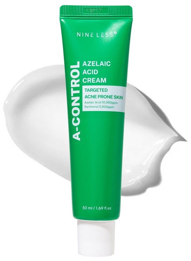 NINELESS A-Control Azelaic Acid Cream – Korean Blemish Clear Moisturizer for Face - Acne-Fighting & Hydrating for Clearer Skin - Blemish Relief, Soothing Recovery, 1.69oz. - Image 1
